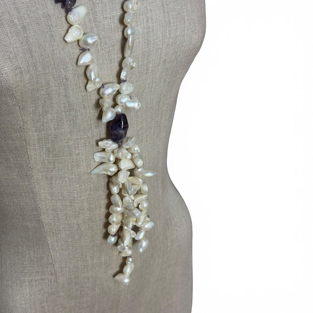 Collar largo de piedras