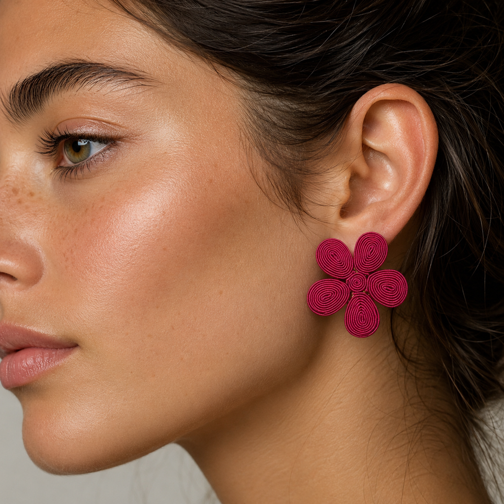 Pendientes de flor cordón