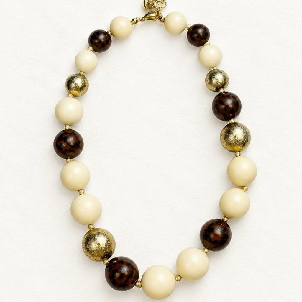 Collar de bolas animal print