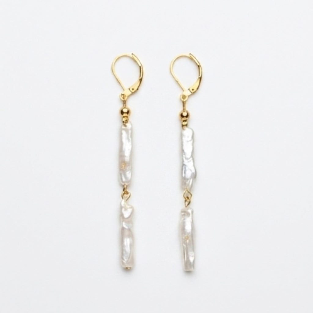 Pendientes largos nácar