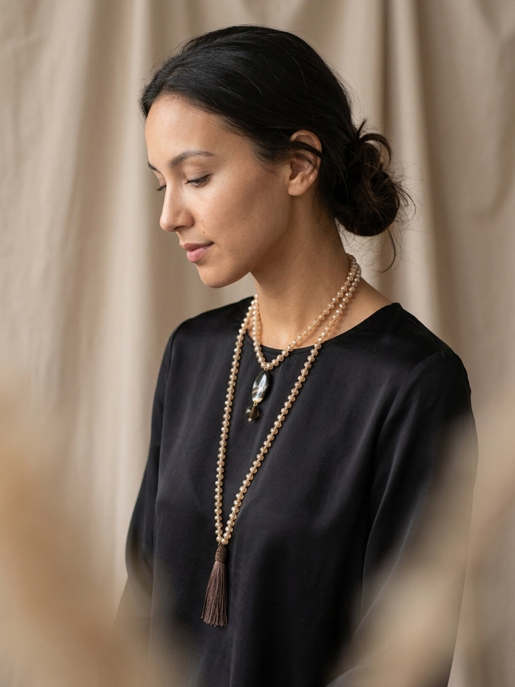 Collar doble con borla