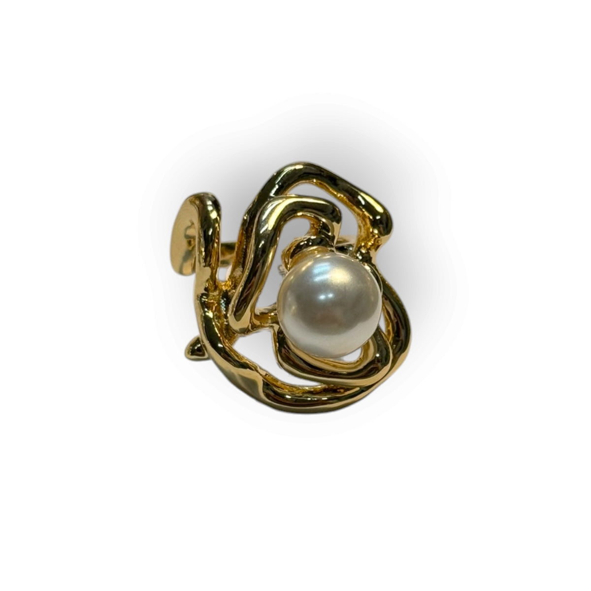 Anillo flor y perla