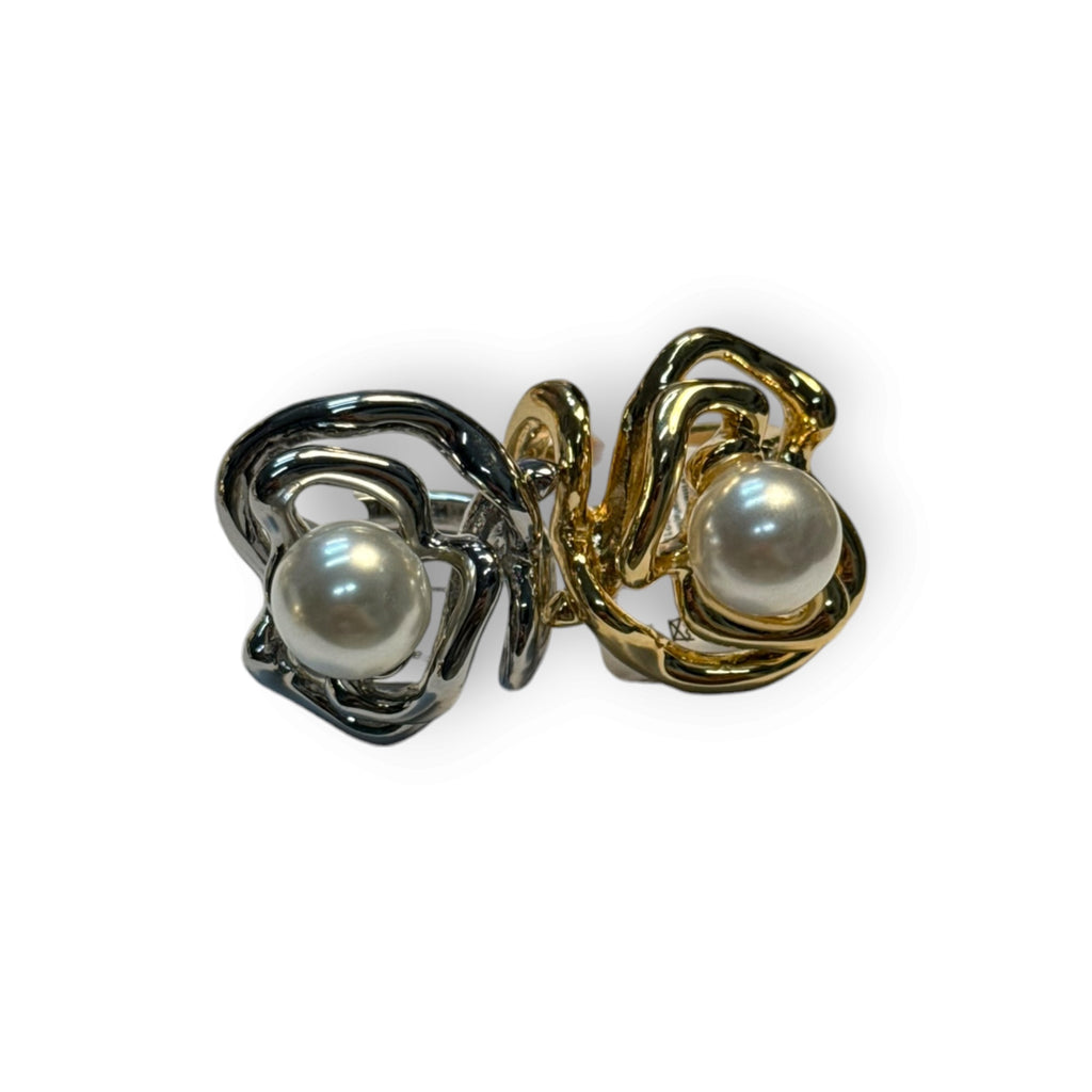 Anillo flor y perla