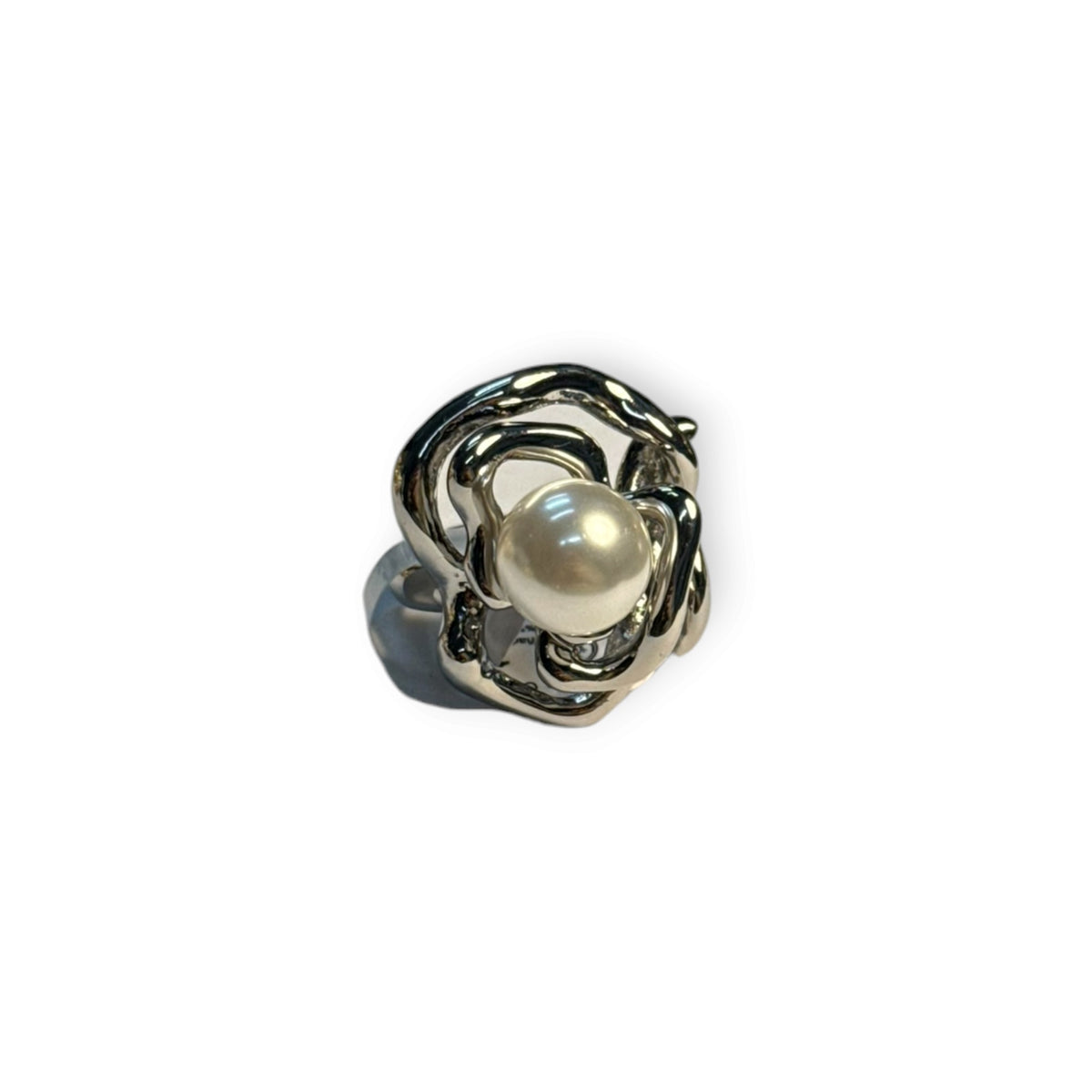 Anillo flor y perla