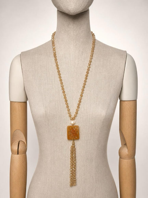 Collar largo abalorio asiático