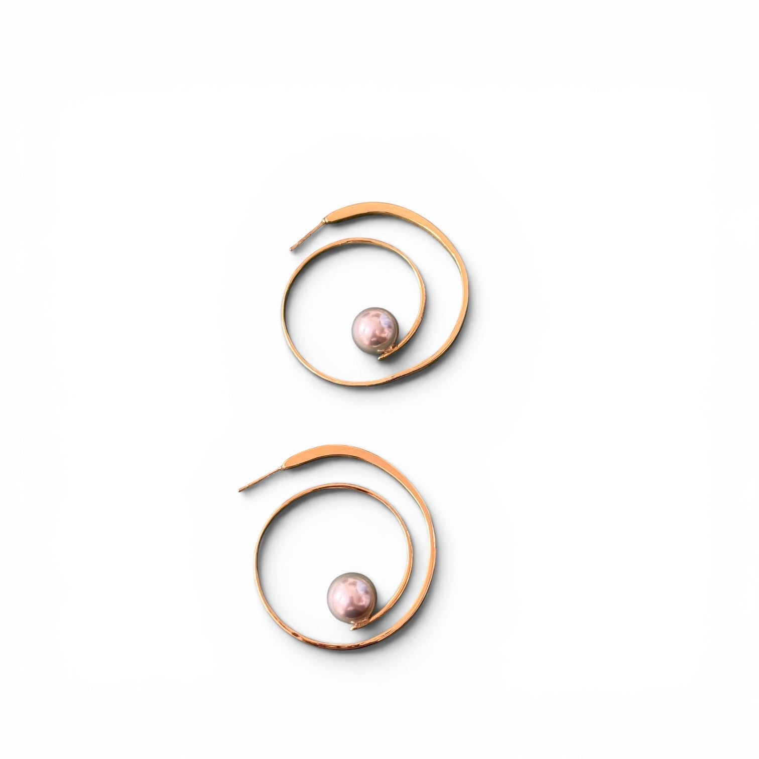 Pendientes de aro con perla