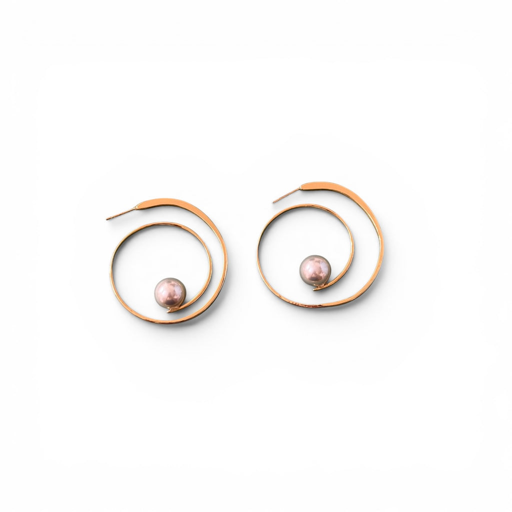 Pendientes de aro con perla