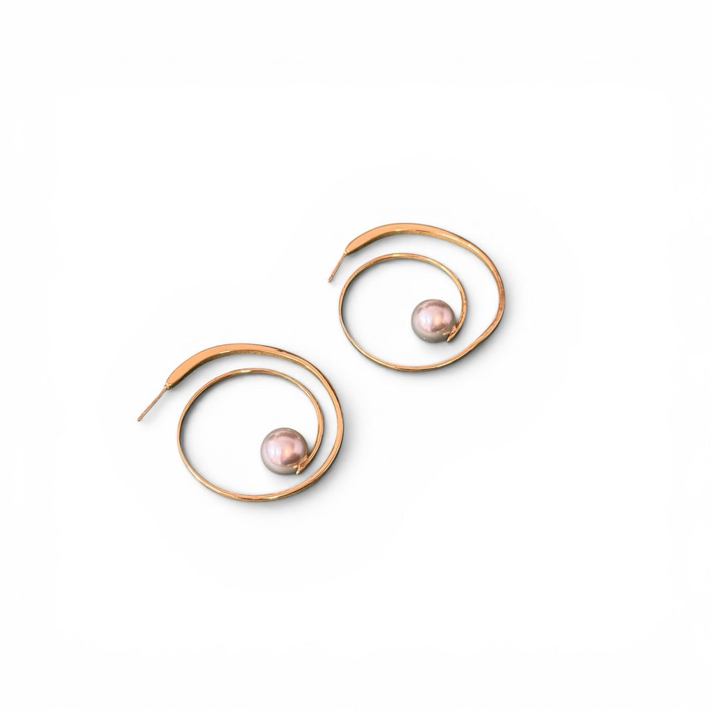 Pendientes de aro con perla