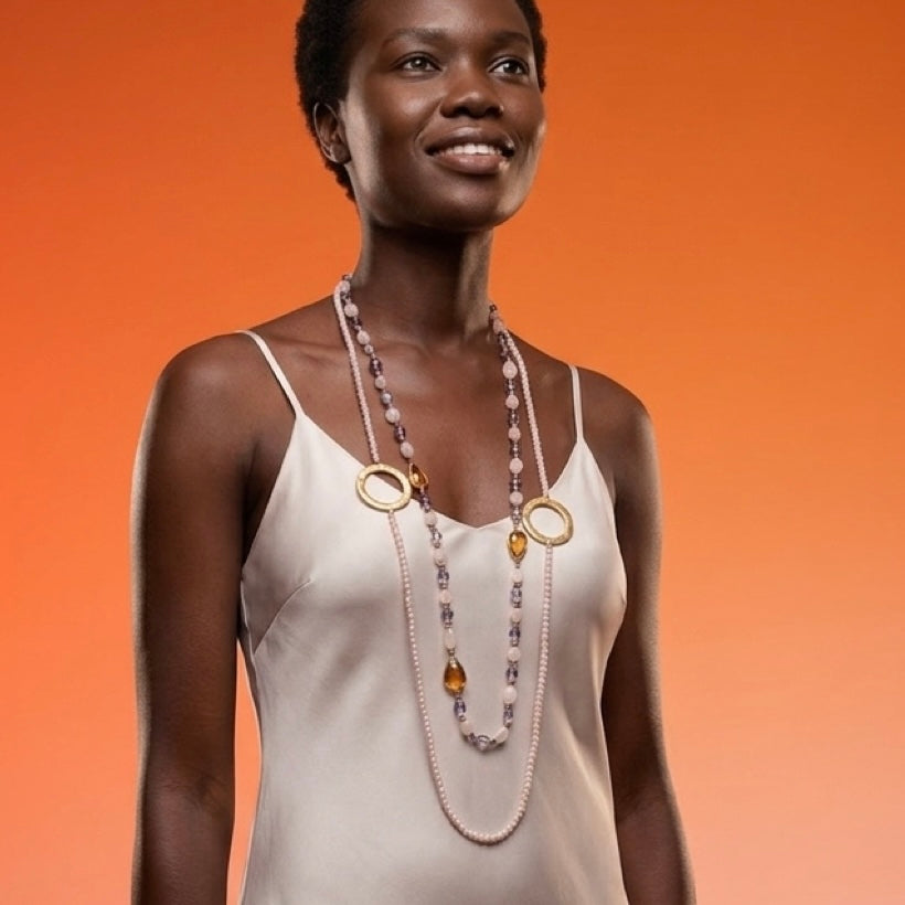 Collar doble de piedras