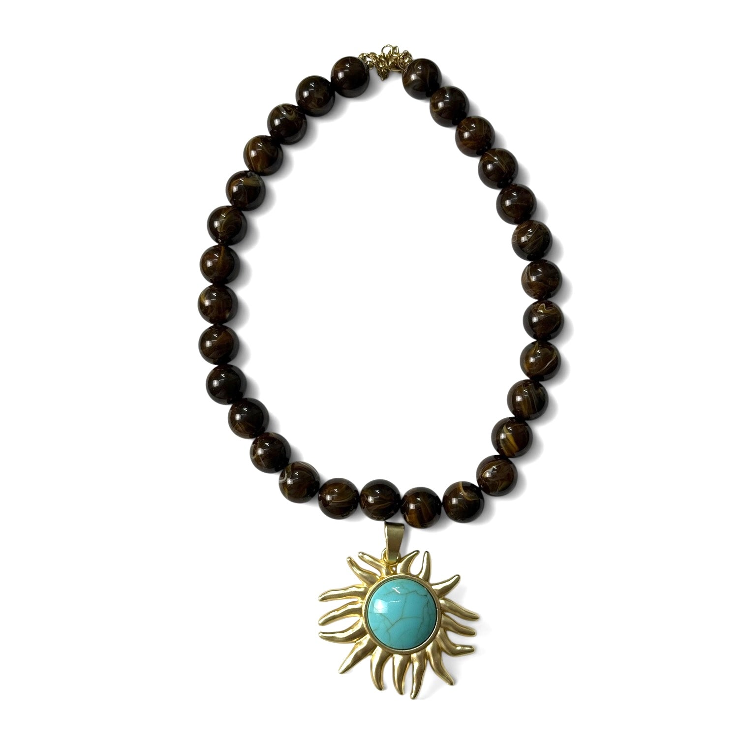 Collar de bolas con abalorio