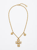Collar cruz con brillos