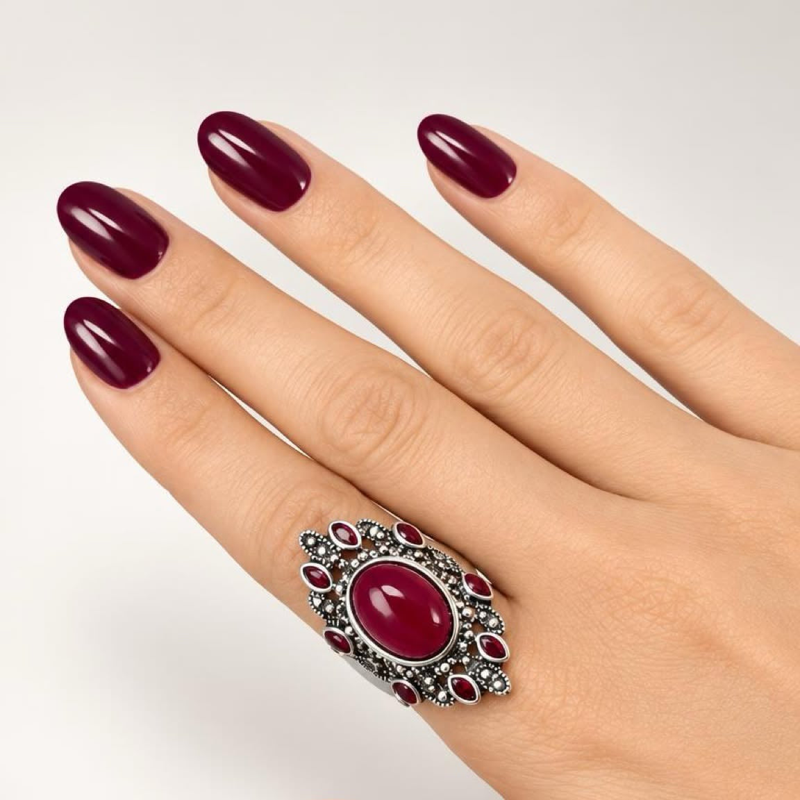 Anillo piedra plateado